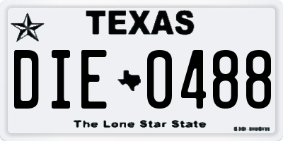 TX license plate DIE0488