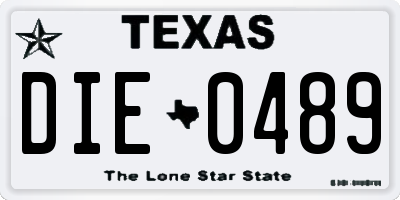 TX license plate DIE0489
