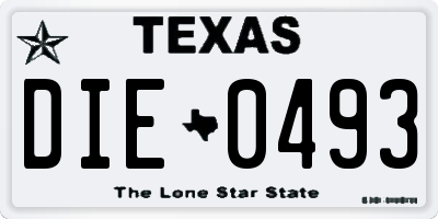 TX license plate DIE0493