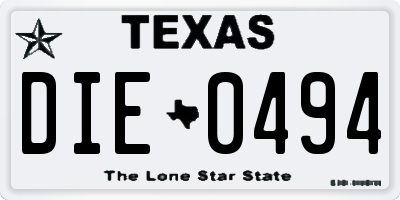 TX license plate DIE0494