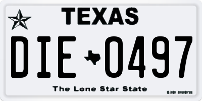 TX license plate DIE0497