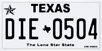 TX license plate DIE0504