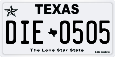 TX license plate DIE0505