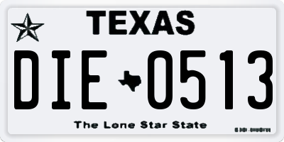 TX license plate DIE0513