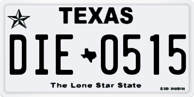 TX license plate DIE0515