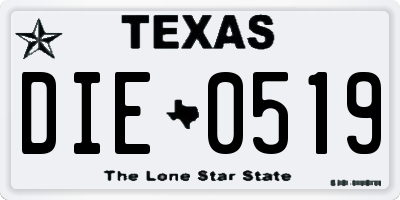 TX license plate DIE0519