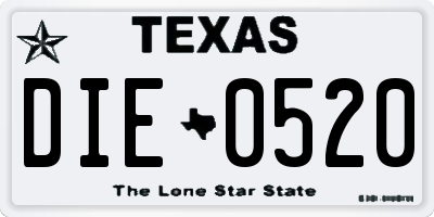 TX license plate DIE0520
