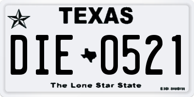 TX license plate DIE0521