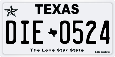 TX license plate DIE0524