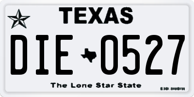 TX license plate DIE0527