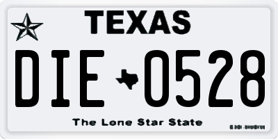 TX license plate DIE0528