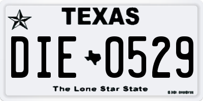 TX license plate DIE0529