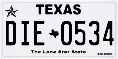 TX license plate DIE0534