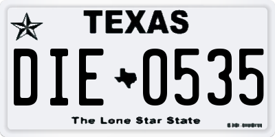 TX license plate DIE0535