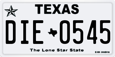 TX license plate DIE0545