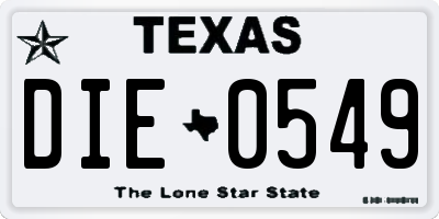 TX license plate DIE0549