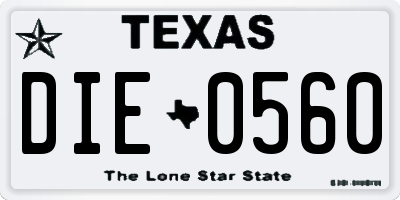 TX license plate DIE0560