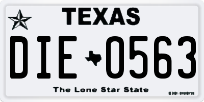 TX license plate DIE0563