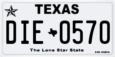 TX license plate DIE0570