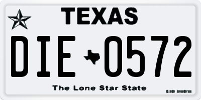 TX license plate DIE0572