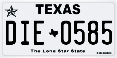 TX license plate DIE0585