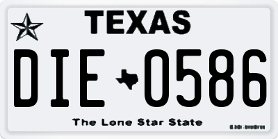 TX license plate DIE0586