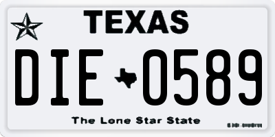TX license plate DIE0589