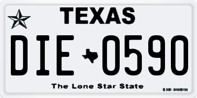 TX license plate DIE0590