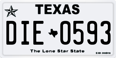 TX license plate DIE0593