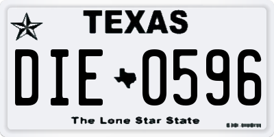 TX license plate DIE0596