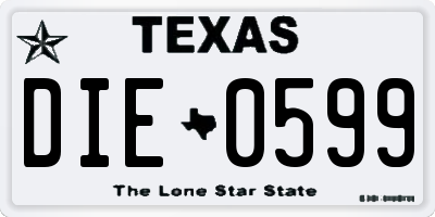 TX license plate DIE0599