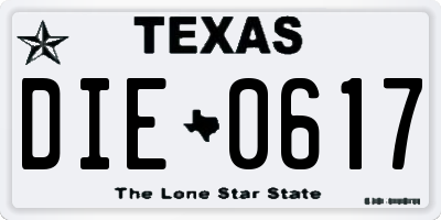 TX license plate DIE0617