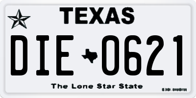 TX license plate DIE0621