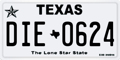 TX license plate DIE0624