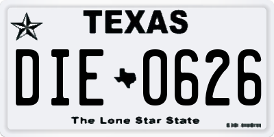 TX license plate DIE0626