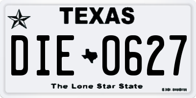 TX license plate DIE0627