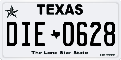 TX license plate DIE0628