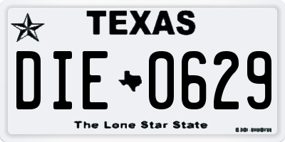 TX license plate DIE0629
