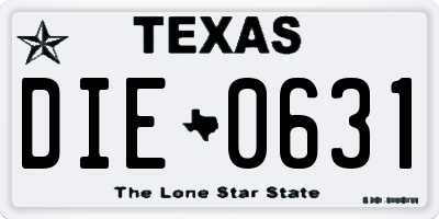 TX license plate DIE0631
