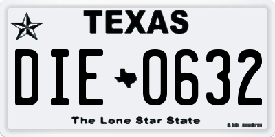 TX license plate DIE0632