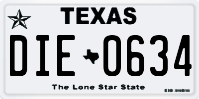 TX license plate DIE0634