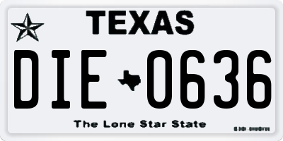TX license plate DIE0636