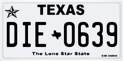 TX license plate DIE0639