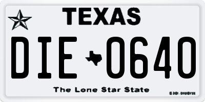 TX license plate DIE0640