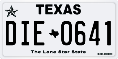TX license plate DIE0641