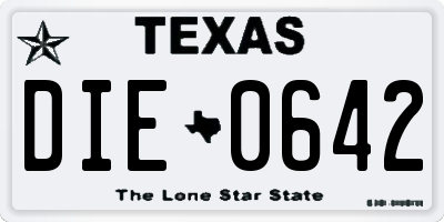 TX license plate DIE0642