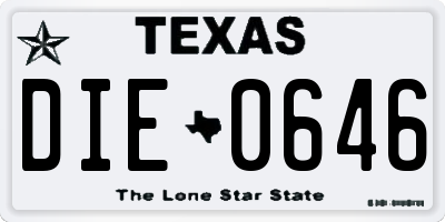TX license plate DIE0646