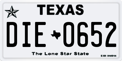 TX license plate DIE0652