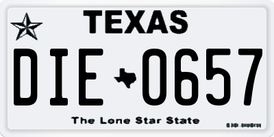 TX license plate DIE0657