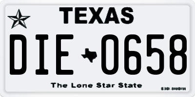 TX license plate DIE0658